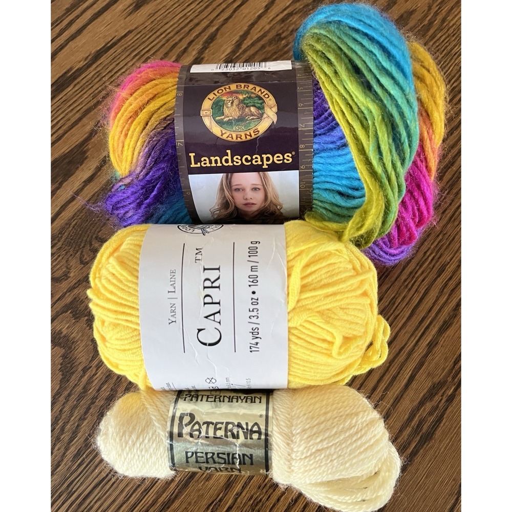 Lion Brand Landscapes Paterna Persian Yarn Loops & Threads Capri 3 Skeins Colors
